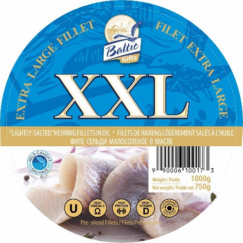 BALTIC GIFTS - HERRING FILLET IN OIL "XXL" 6PS X 1000G