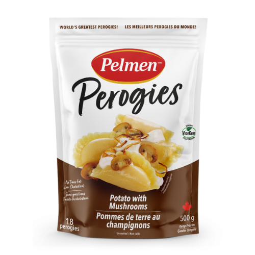 E. 02206 POTATO W MUSHROOMS PEROGIES 500G/12CS