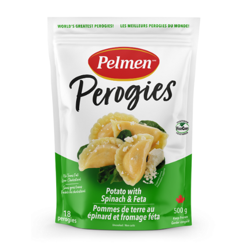 G. 02209 POTATO W SPINACH & FETA PEROGIES 500G/12CS